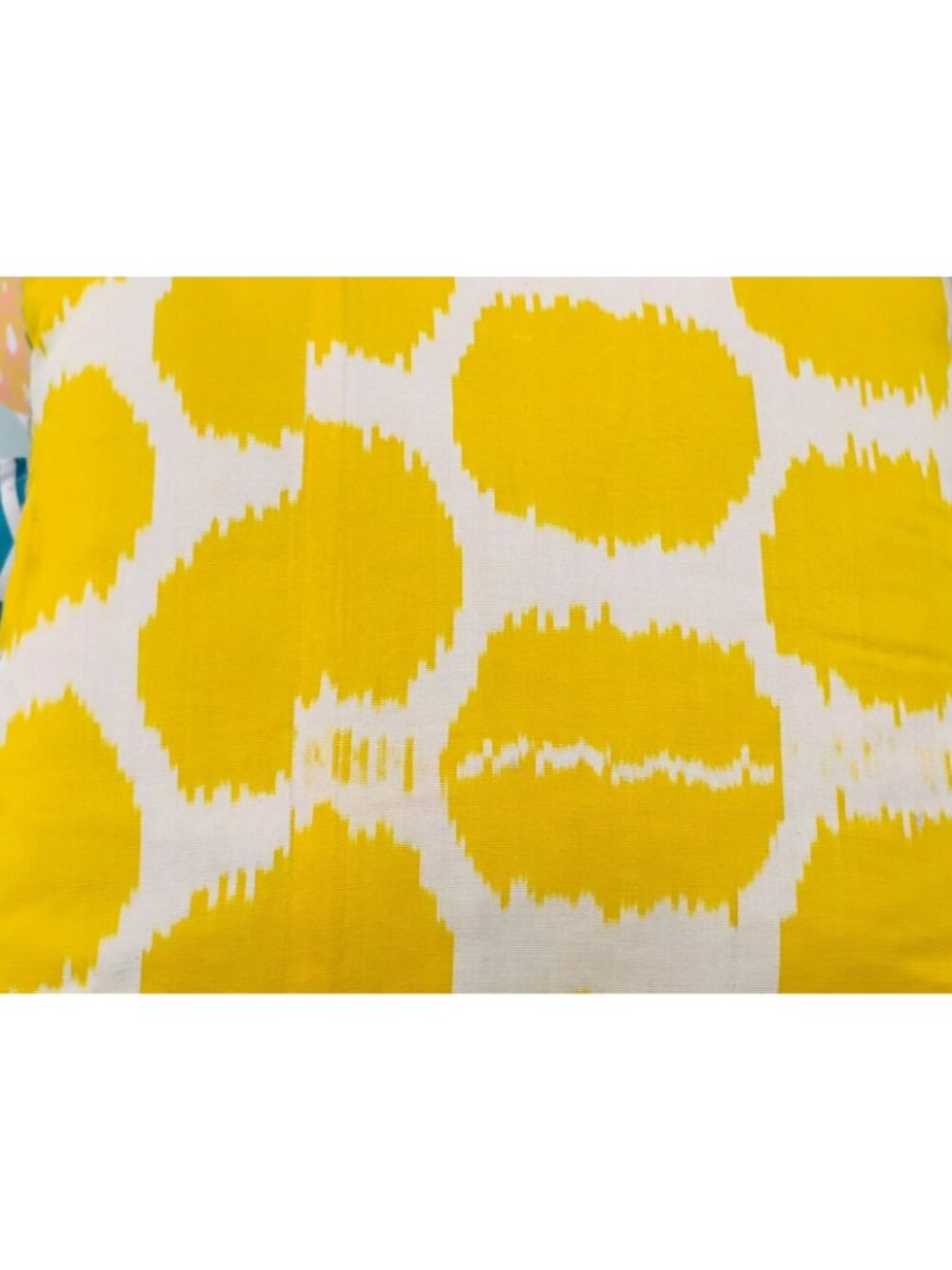 Authentic Madeline Weinrib Luce Ikat Silk Pillow Buttercup Yellow Down Insert 18 - Picture 5 of 6